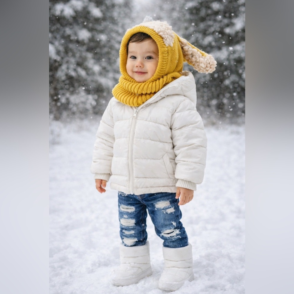 Baby/toddler knitted hat with sheep ears.​